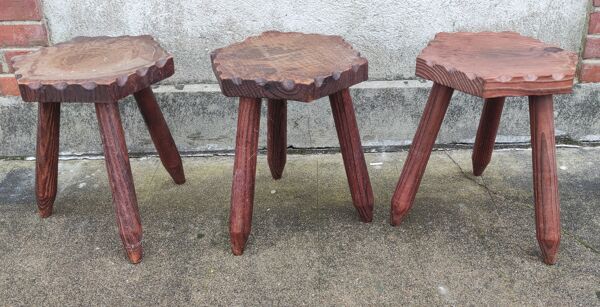 Ensemble de 3 tabourets tripodes