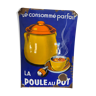Rare Enamel plate La Poule au Pot 1932-1938