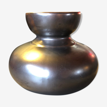 Anthracite grey ceramic vase