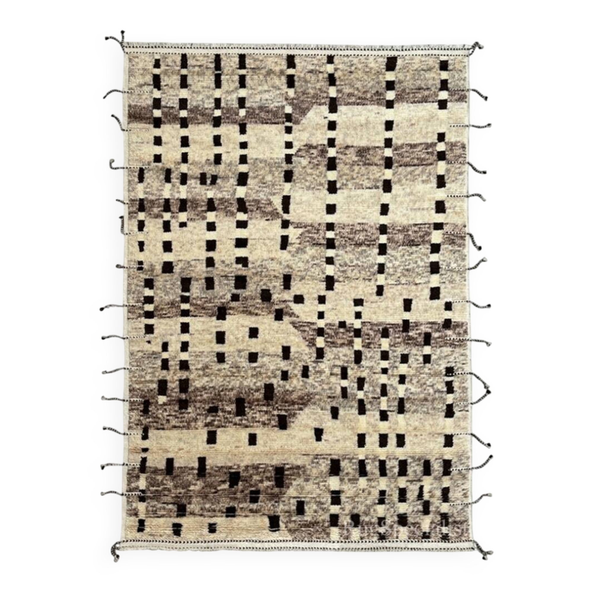 Modern Moroccan Berber Beni Ourain design Rug. 100% Wool. Custom Options Available