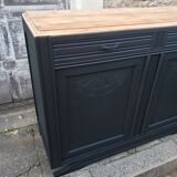 Vintage art deco abyssal blue buffet