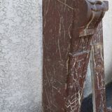 Old Louis XV red marble fireplace