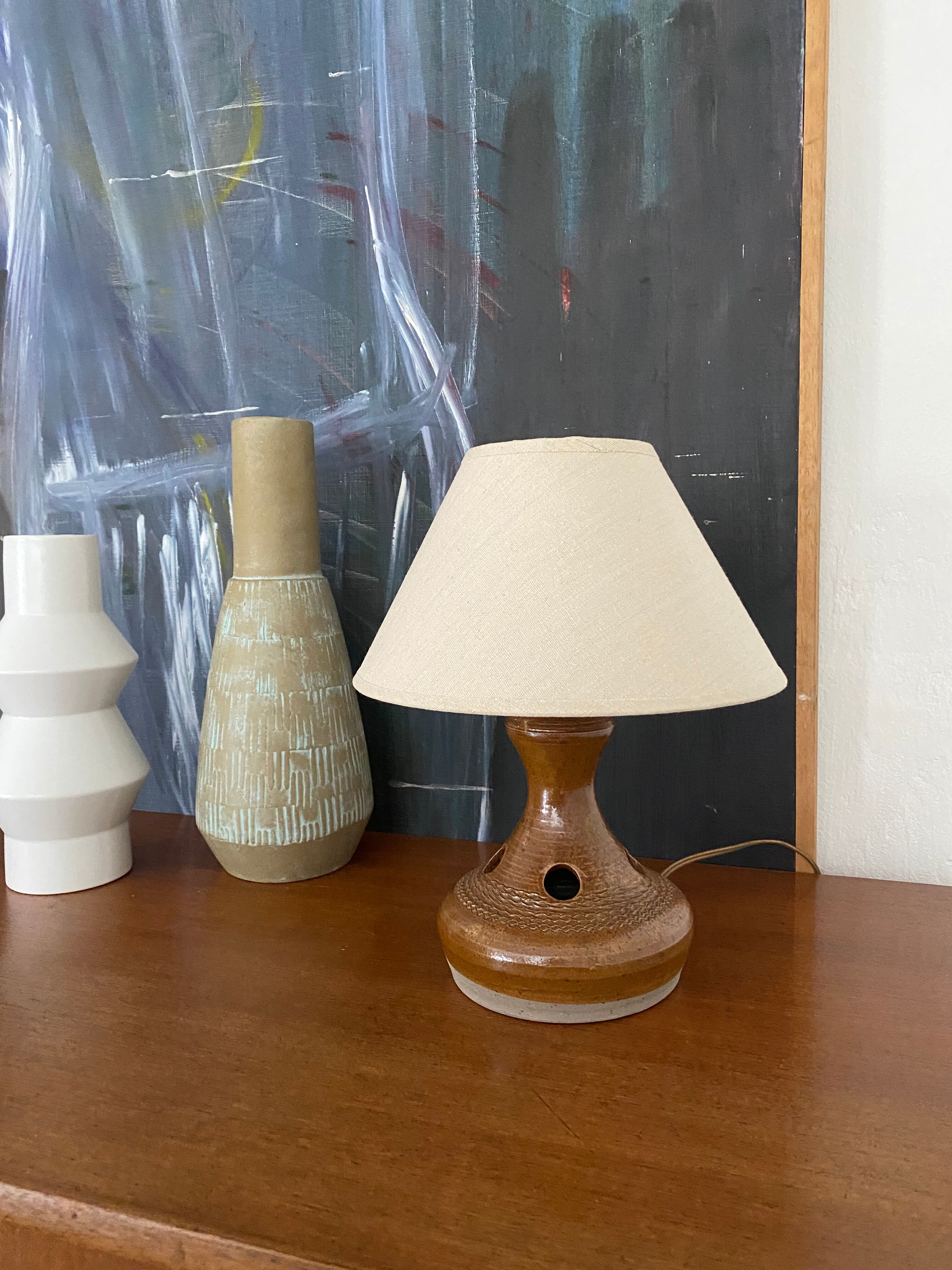 Lampe grès émaillé vintage
