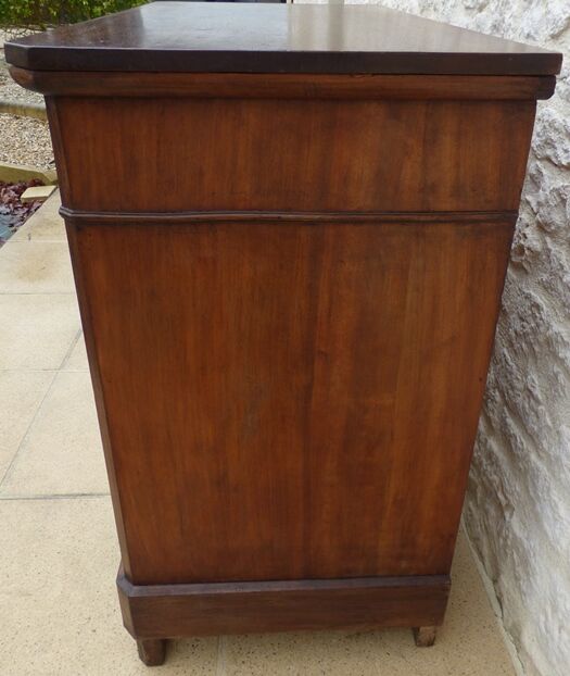 Antique chest of drawers with 4 drawers of Epoque Louis Philippe in solid walnut wood and walnut veneer - Totalme