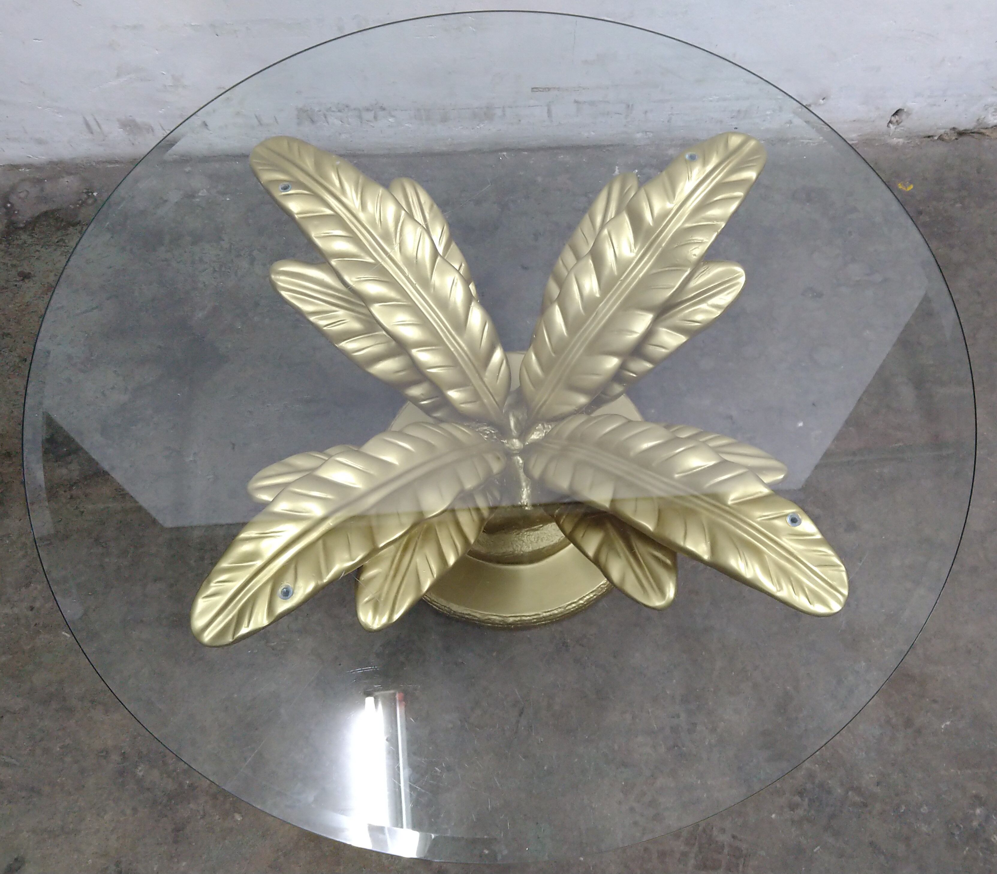 Regency coffee table with faceted glass top