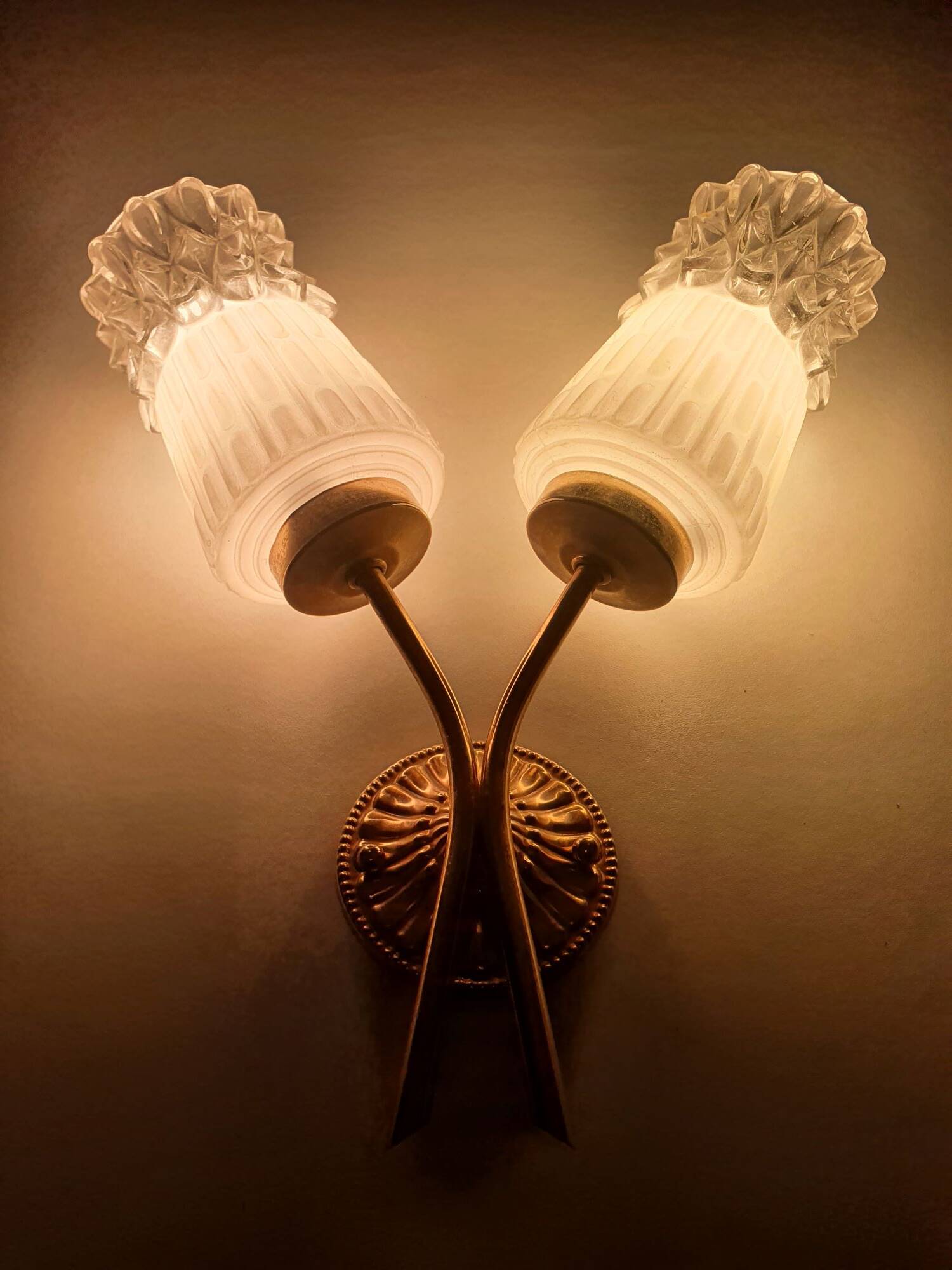 Pair of 1960s gold wall lights