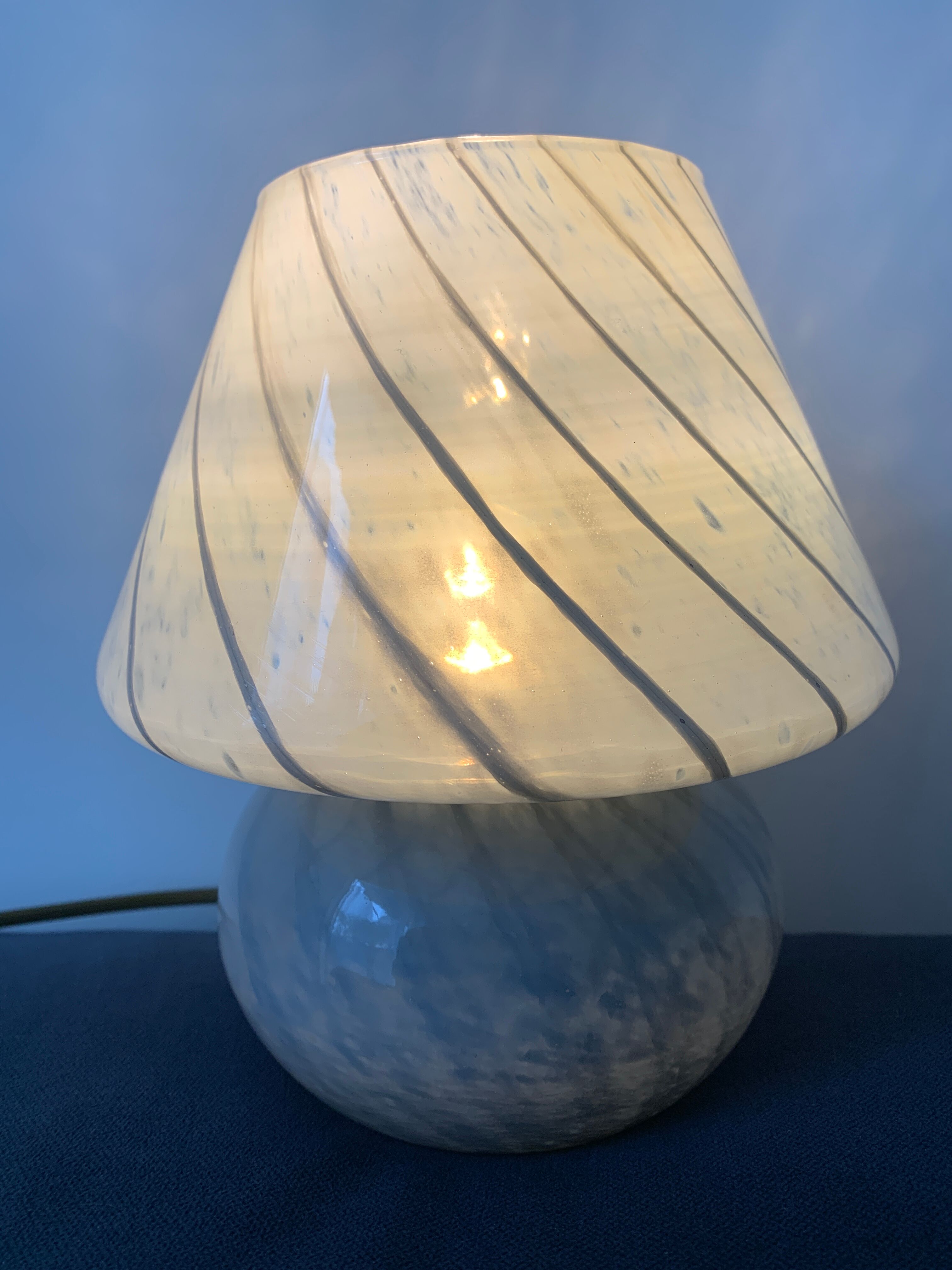 Lampe champignon en verre de Murano, 1980