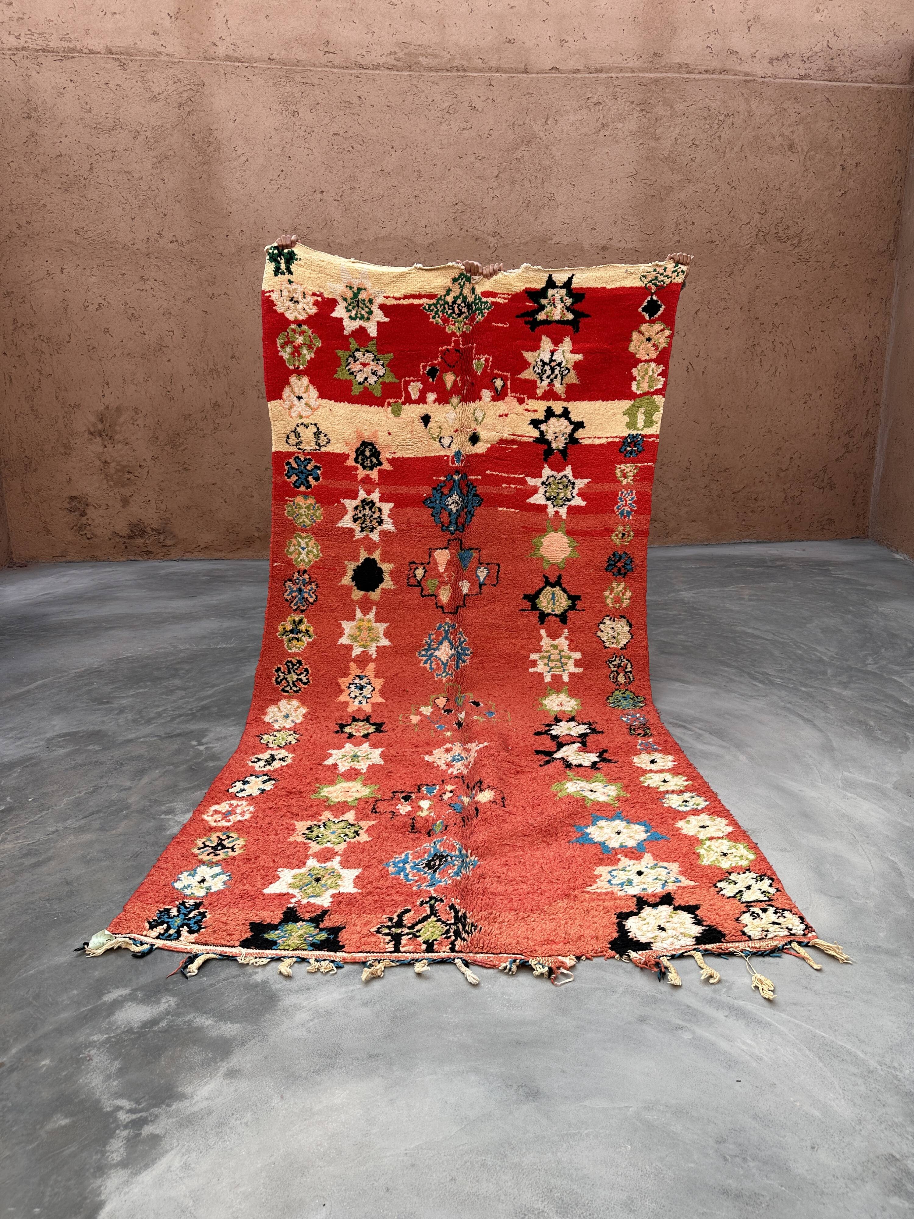 Moroccan carpet boujad orange - 173 x 350 cm