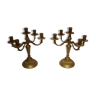 Paire de bougeoirs Candlesticks 5 fires mid 20th