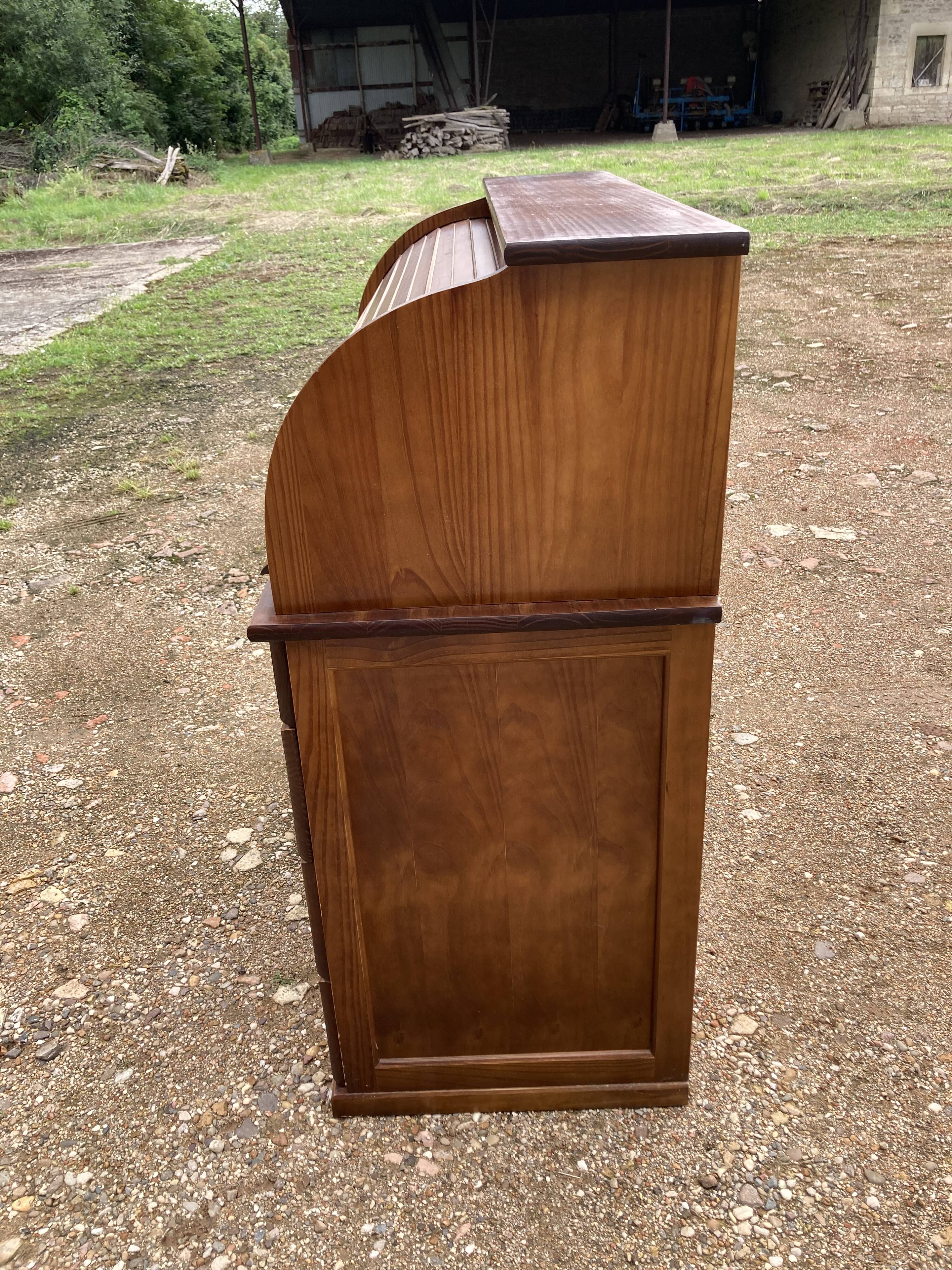 XXth pine cylinder desk