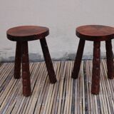 Pair of brutalist stools