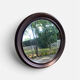 Vintage Round Mirror Wood Effect – Diameter 60 cm – Very Good Condition