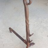 Large pair of twisted andirons with buckle - 19th century