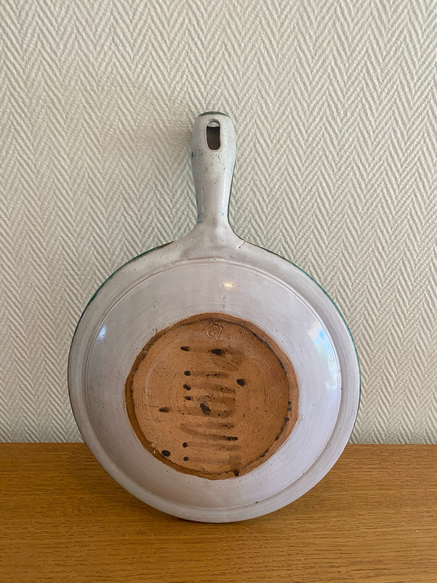 Large enamelled ceramic frying pan by Robert Picault