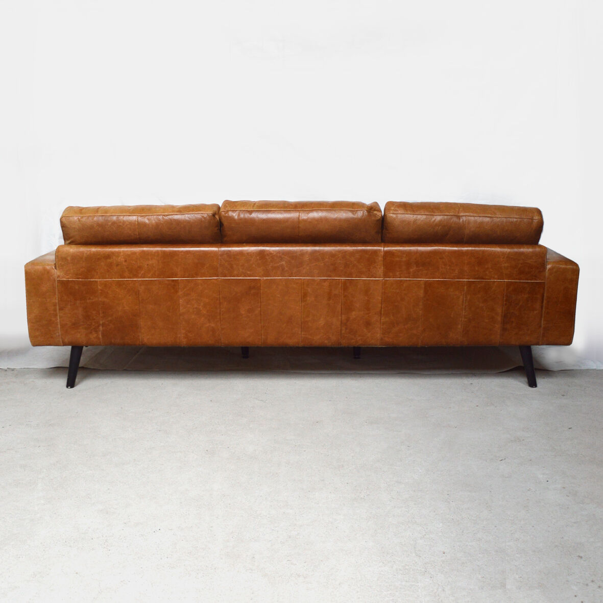 Large brown leather sofa