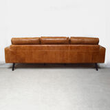 Large brown leather sofa