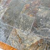 Table basse en chêne et ardoise 1950