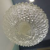 1970s vintage cut glass suspension – retro design ball lamp – L
