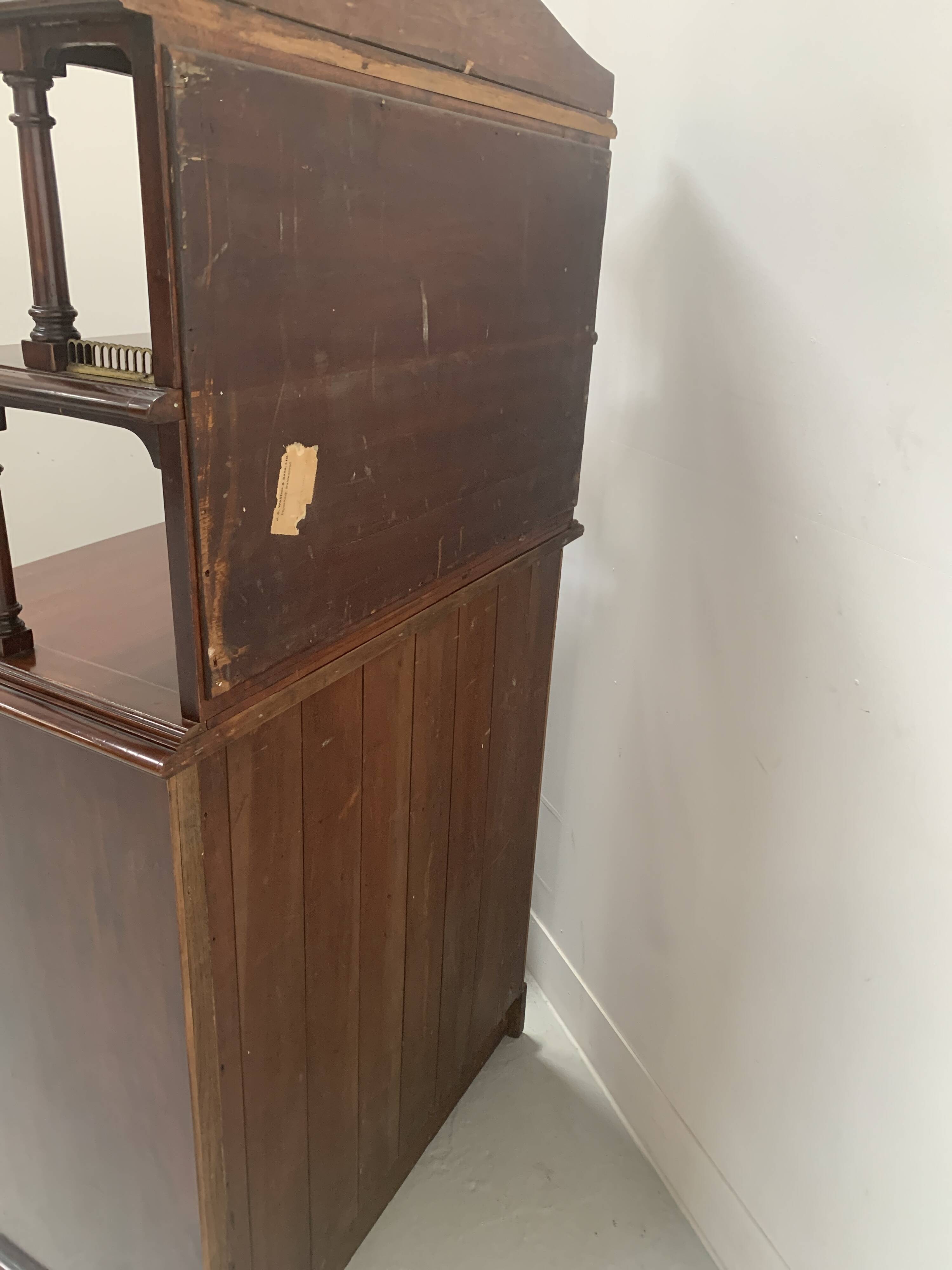 19th century Empire style mahogany serving trolley