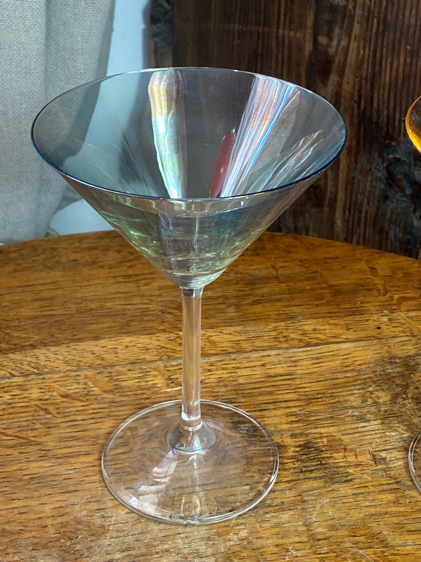 Cocktail glasses in glass