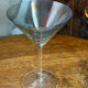Cocktail glasses in glass