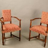 Pair of armchairs known as Caquetoires from the 19th century.