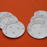 1930s Suite of 6 earthenware plates Floral decoration