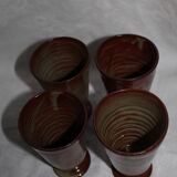 Set of 4 mazagrans in enamelled sandstone