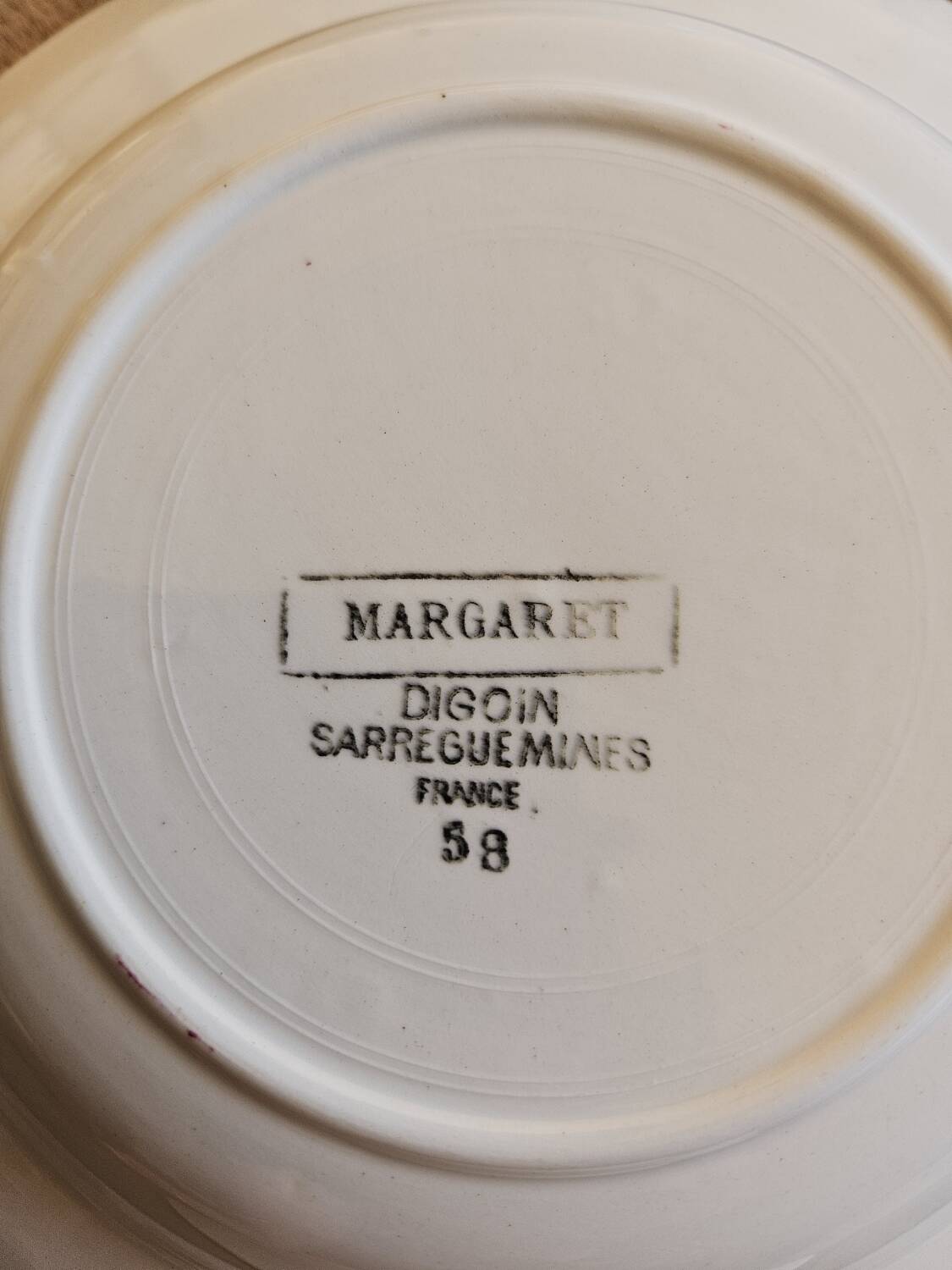 Digoin retro soup plates, Margaret
