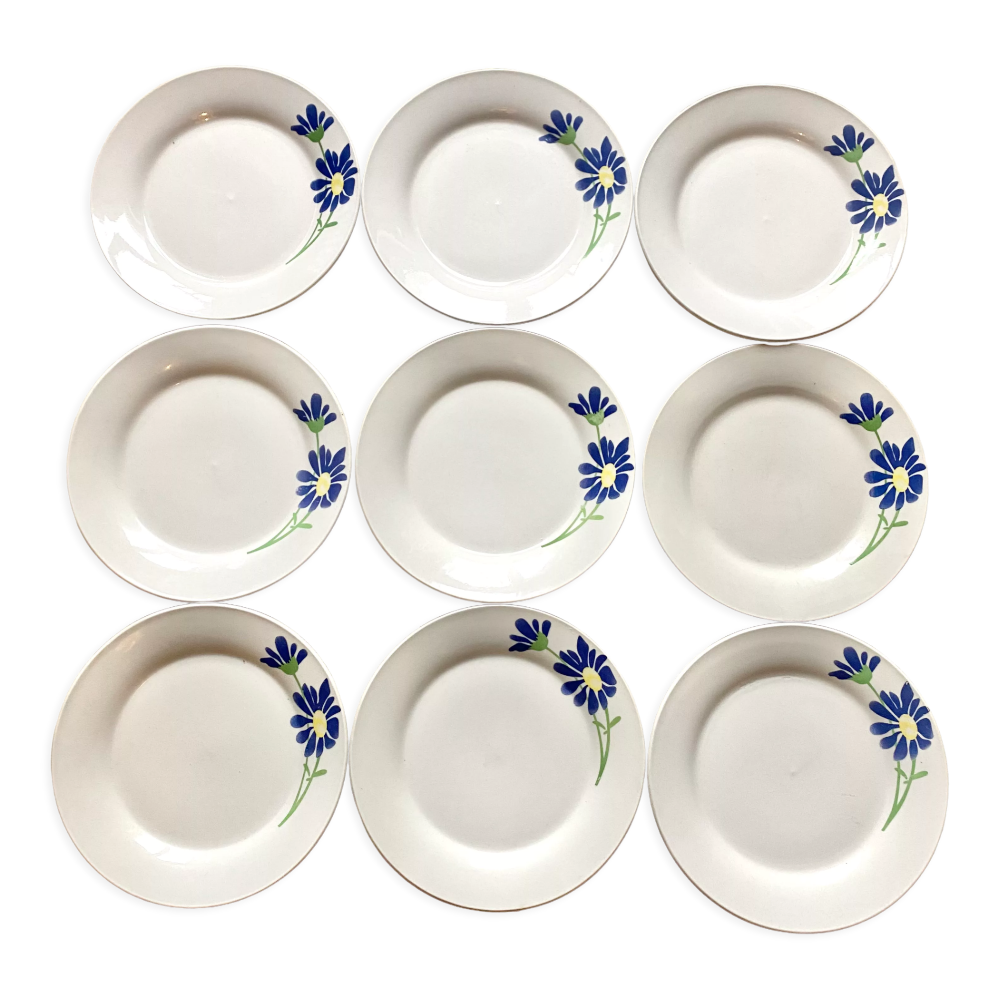 Vintage blue flower dessert plates