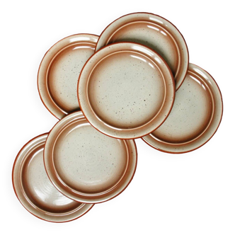 Set de 5 assiettes à dessert en grès pyrité "Maud", Faïencerie de Niderviller