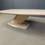 Post-modern coffee table in travertine, 1980s