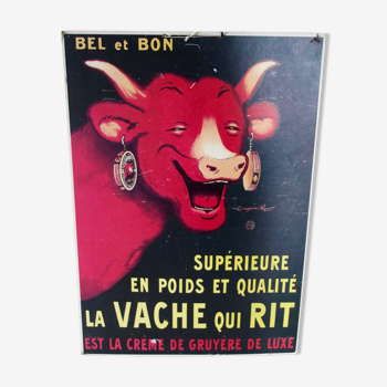 Affiche publicitaire cartonnée La vache qui rit
