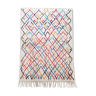 Tapis berbère marocain Azilal écru à motifs colorés 252x150cm