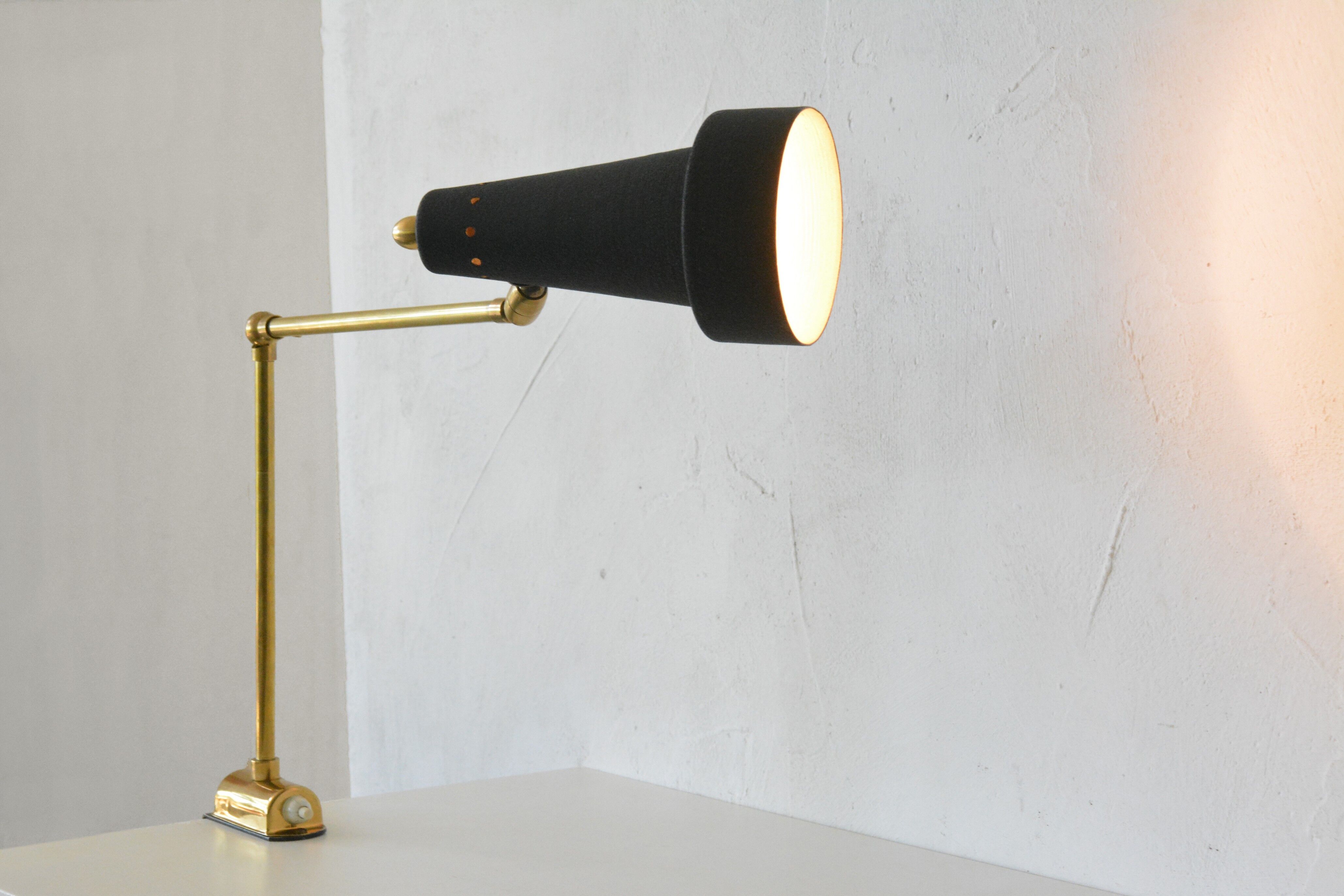 Italian desk clamp lamp 50s