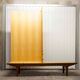 Scandinavian teak cabinet 4 doors 2+1 drawers wardrobe 1960