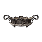 Art nouveau planter in silver metal