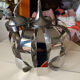 Suspension chrome metal flower