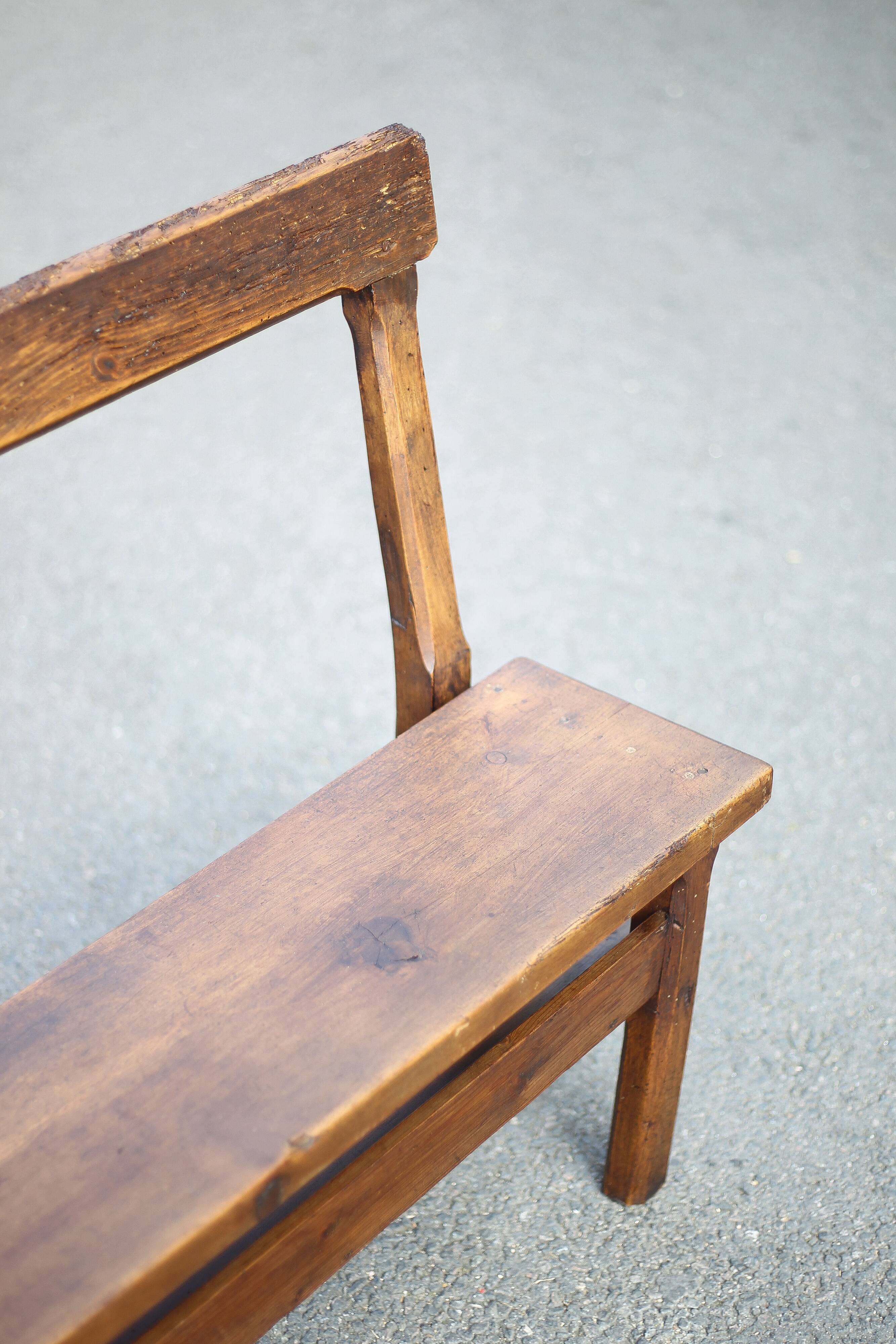 vintage wooden church bench, old wooden bench, bench, entrance hall, interior decoration