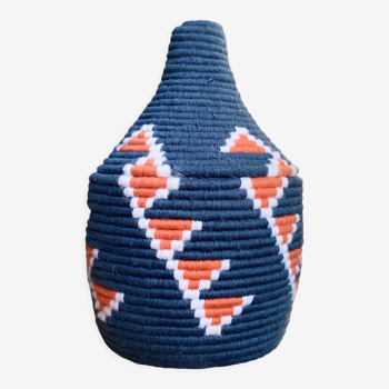 Berber basket blue gray and orange M