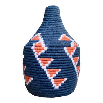 Berber basket blue gray and orange M