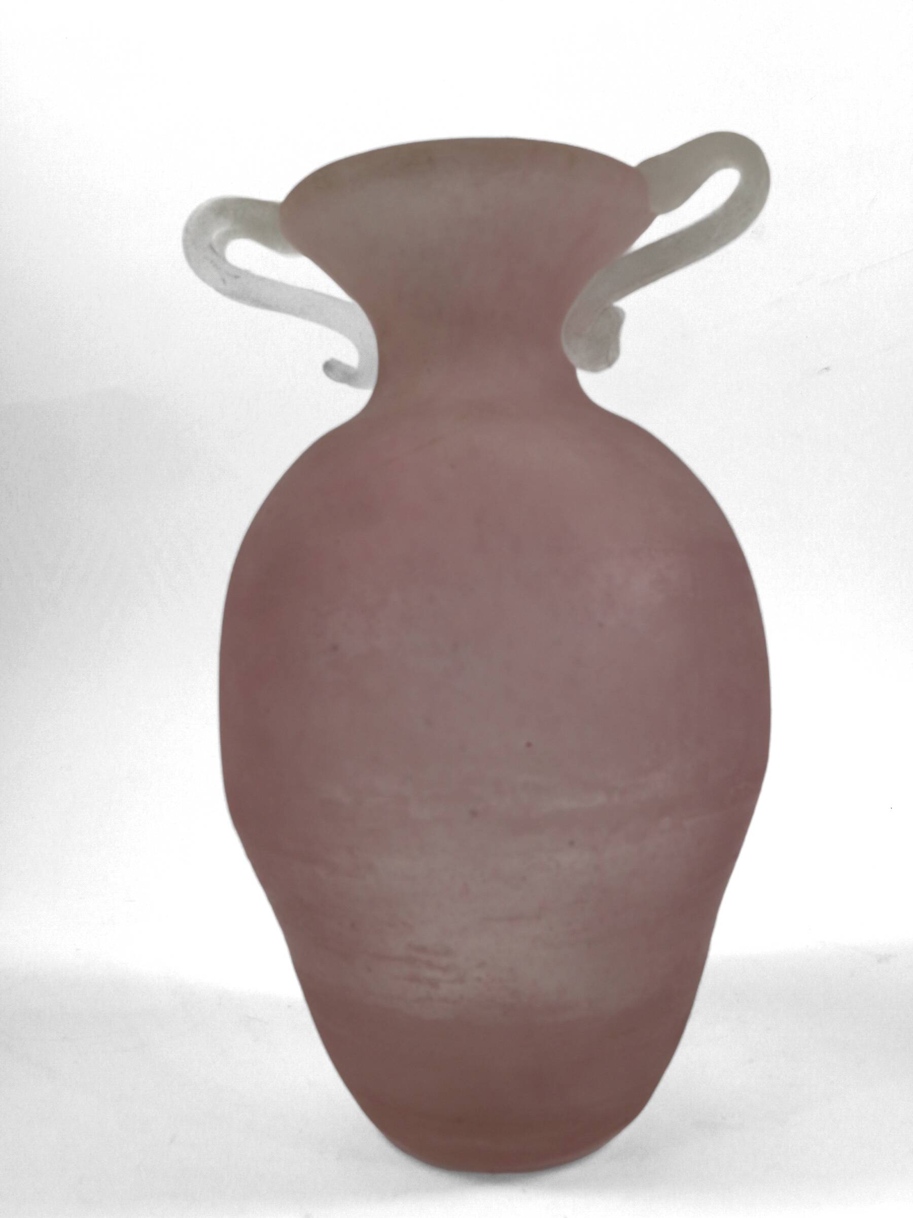 Vase/amphora satin pink and white, Murano Nason
