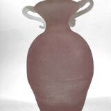 Vase/amphora satin pink and white, Murano Nason