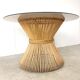 Vintage bamboo and smoked glass dining table, 1980s