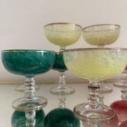 Multi-colored Venetian crystal ice cream cups