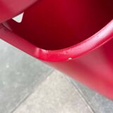 Red German umbrella stand in mid-century modern space style, 1960s.