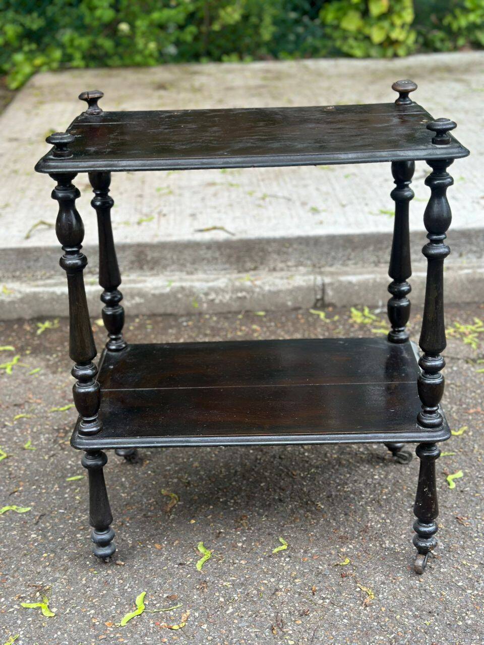 Vintage Napoleon III shelf from the 18th century in turned solid wood.