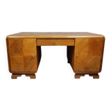 Double-sided Art Deco period parquet flooring desk circa 1940