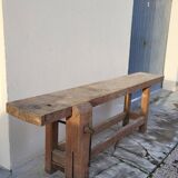 Carpenter's workbench in old solid oak - 2m50