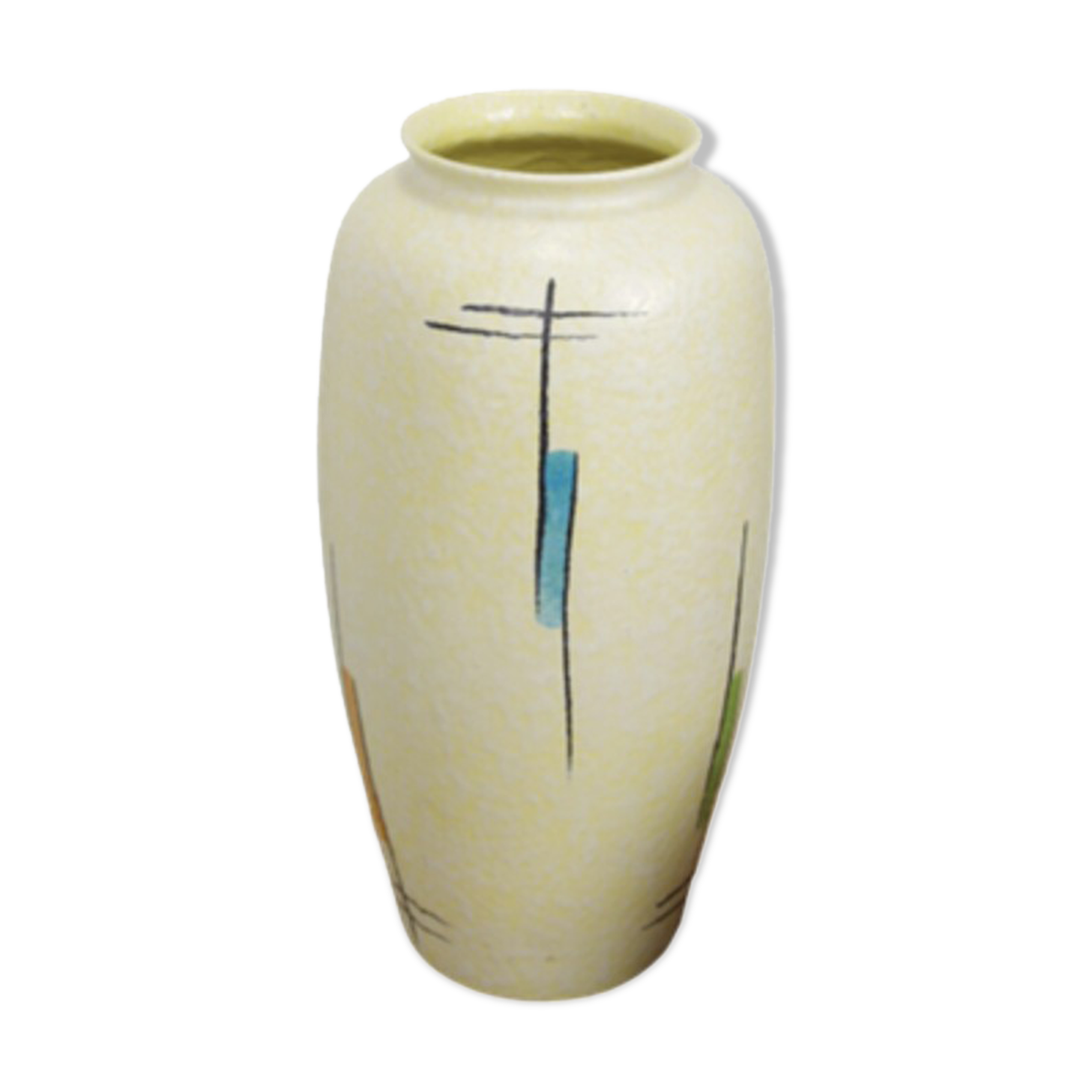 Vintage vase in light yellow porcelain